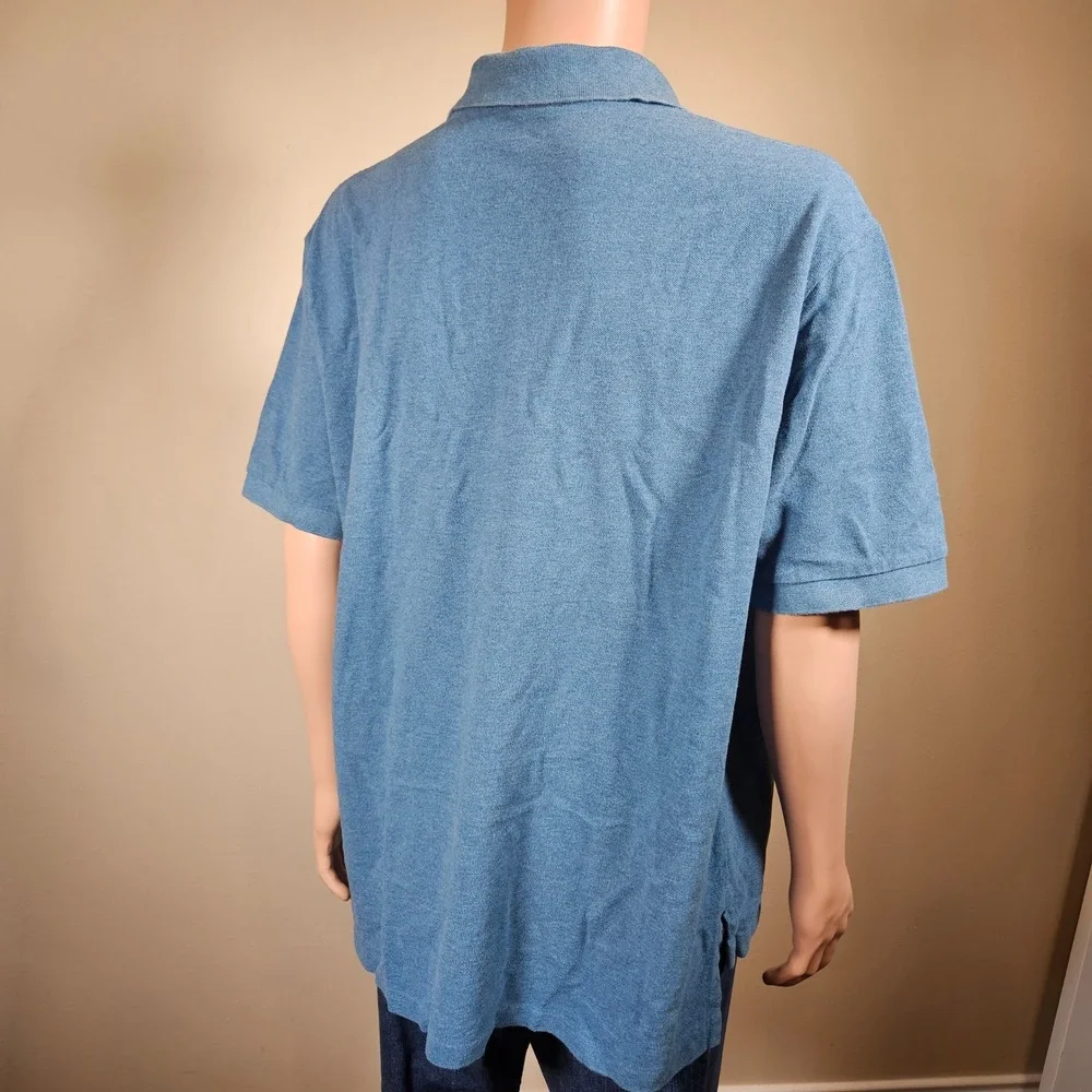 Polo Ralph Lauren Blue Heathered Cotton Mesh Polo Shirt Mens 1XB Big RN41381